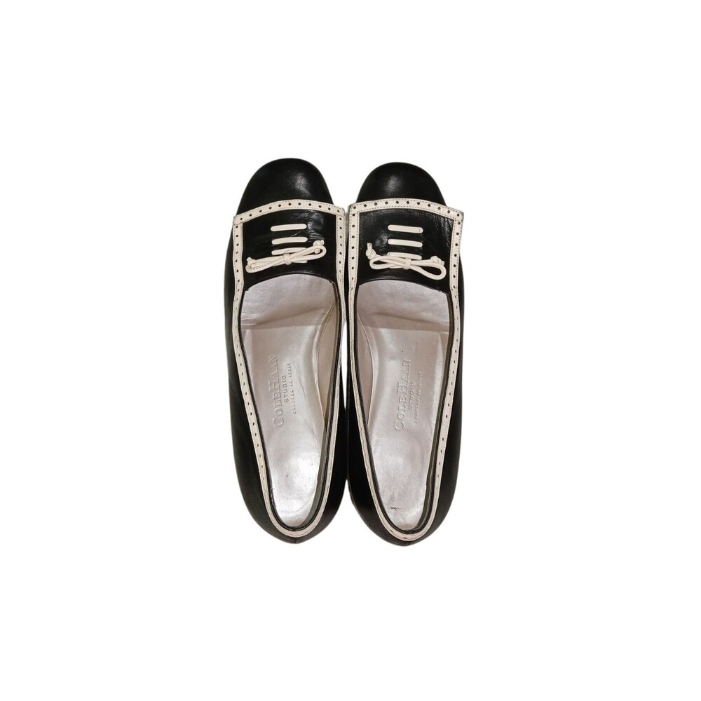 Vintage Cole Haan Classic Preppy Black and White Loafers Flats-Size 8